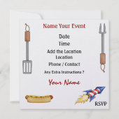 4 juli - BBQ Cook Out ! SRF Kaart (Achterkant)