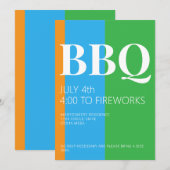 4 juli BBQ-feest uitnodiging (Voorkant / Achterkant)