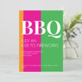 4 juli BBQ-feest uitnodiging (Staand voorkant)