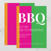 4 juli BBQ-feest uitnodiging (Voorkant / Achterkant)