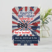 4 juli BBQ Gelukkige verjaardag Amerika platte uit Kaart (Staand voorkant)