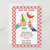 4 juli Beer en Franks BBQ Picnic Party Kaart (Voorkant)