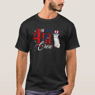 4 juli bemanningskostuum kat draagt hoed Amerikaan T-shirt