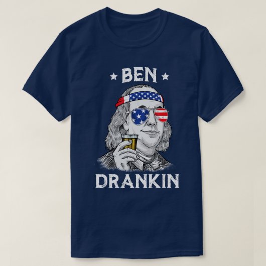 4 juli Ben Drankin Benjamin Franklin T-shirt (Design voorkant)