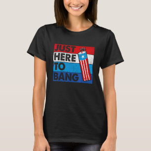 4 juli ben ik hier om vuurwerk direct op te knalle t-shirt