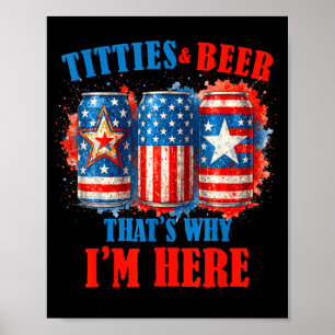 4 juli Bier Drinken Amerikaans Bier Ik Ben Er Poster
