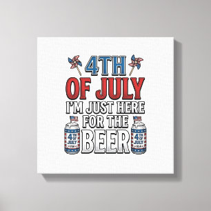4 juli Bier Vintage Patriottisch Shirt Ontwerp_1 Canvas Afdruk
