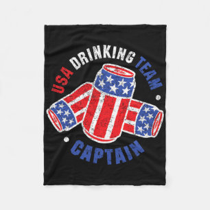 4 juli bierblikje vlag USA drinkende team T-shirts Fleece Deken