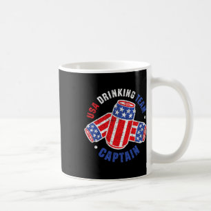 4 juli bierblikje vlag VS drinkende team T-shirts  Koffiemok