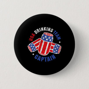 4 juli bierblikje vlag VS drinkende team T-shirts Ronde Button 5,7 Cm