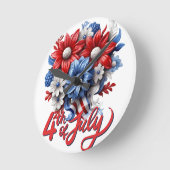 4 juli Bloemen in Rood Wit & Blauw Patriottisch Ronde Klok (Hoek)