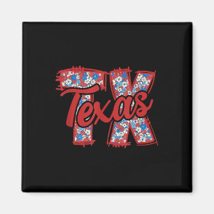 4 juli bloemige Coquette Texas trendy meisjesachti Magneet