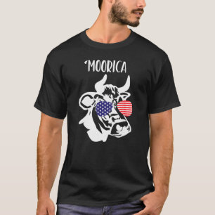 4 juli boerderij outdoor koe Amerikaans grap T-shi T-shirt
