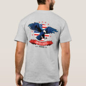 4 juli Bold Eagle US vlag kleuren T-shirt (Achterkant)
