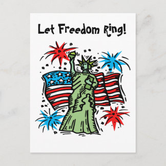 4 juli Briefkaart: Lady Liberty Briefkaart