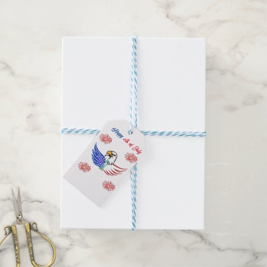 4 juli cadeau Labels Cadeaulabel (Met Touw)