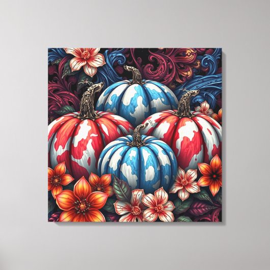 4 juli Camo Pumpkins Canvas Afdruk (Voorkant)