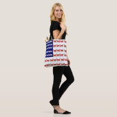 4 juli Cat Flag Red White en Blue Draagtas (Op model)