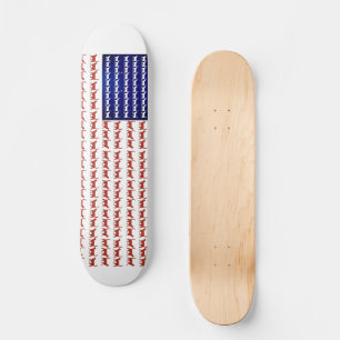 4 juli Cat Flag Red White en Blue Skateboard
