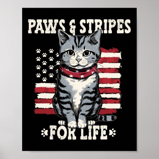 4 juli Cat Lover Poster (Voorkant)