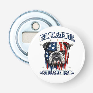 4 juli chagrijnige patriottische Bulldog Flessenop Button Flesopener