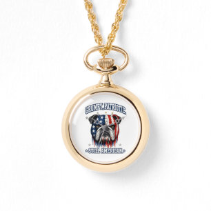 4 juli chagrijnige patriottische Bulldog-horloge Horloge