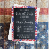 4 juli Chalkboard Flag Party Uitnodiging