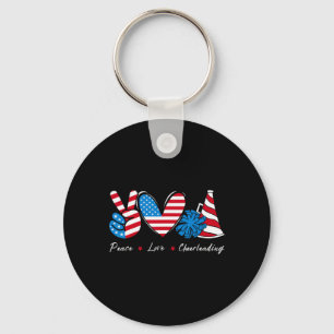 4 juli Cheer Meisjes Cheerleading Amerikaanse Vlag Sleutelhanger