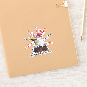 4 juli Cool Eagle Independent Day USA Flag Glass Sticker