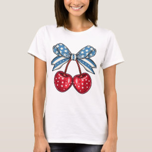 4 juli Coquette Cherry Bow T-shirt