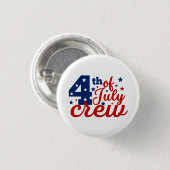 4 juli Crew T-shirt Ronde Button 3,2 Cm (Voorkant /achterkant)