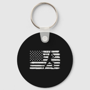 4 juli cricket Usa Amerikaanse vlag Staten Vintage Sleutelhanger