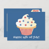4 juli Cupcake Briefkaart (Voorkant / Achterkant)