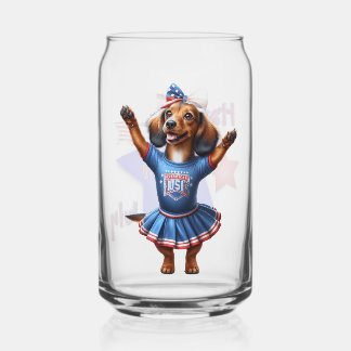 4 juli Dachshund Bier Blikvorm Glas