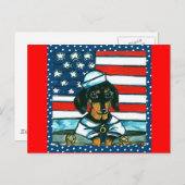 4 juli Dachshund Briefkaart (Voorkant / Achterkant)