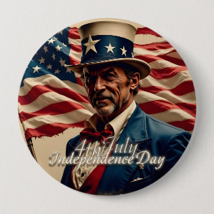 4 juli: de geest van onafhankelijkheid ronde button 4,0 cm