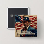4 juli: de geest van onafhankelijkheid vierkante button 5,1 cm (Voorkant /achterkant)