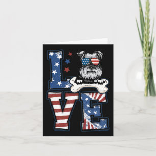4 juli decor patriottische liefde schnauzer hond V Kaart