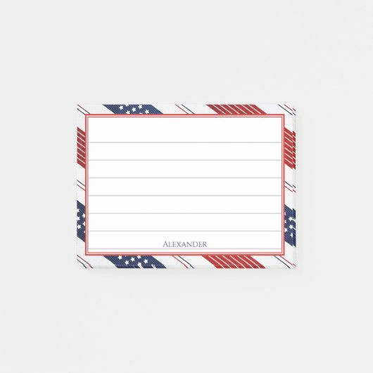 4 juli | Diagonaal patroon en Stripes Post-it® Notes (Voorkant)