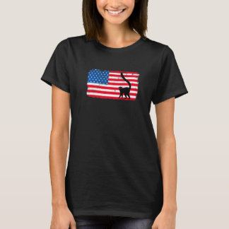 4 juli Dierlijke Lemur Amerikaanse vlag Verenigde  T-shirt