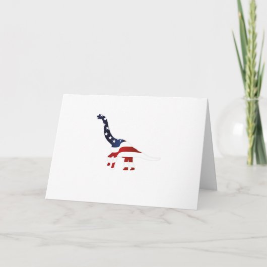 4 juli Dinosaur Amerikaanse Vlag Grappig Cadeau Kaart (Voorkant)