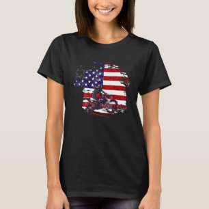 4 juli Dirt Bike Amerikaanse Vlag Motorcross Bike T-shirt