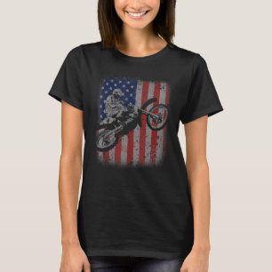 4 juli Dirt Bike Motorcross Amerikaanse Vlag MX T-shirt