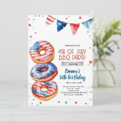 4 juli donut uitnodiging (Staand voorkant)