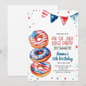 4 juli donut uitnodiging (Voorkant / Achterkant)