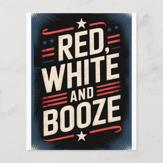 4 juli drankfeest | Rood Wit en Drank Flyer (Voorkant)