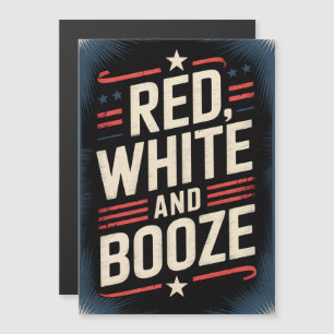 4 juli drankfeest   Rood Wit en Drank Magnetische Uitnodiging