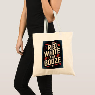 4 juli drankfeest Rood Wit en Drank Tote Bag