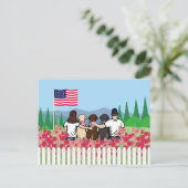 4 juli Drie Labradors en Ouders Brown Briefkaart (Staand voorkant)