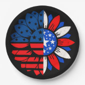 4 juli Dubbele bloem Papieren Bordje (Voorkant)